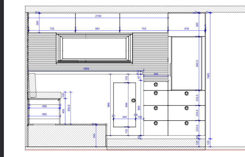 SketchUp-3D-Planung der Expeditionsbox mit Bemaßung